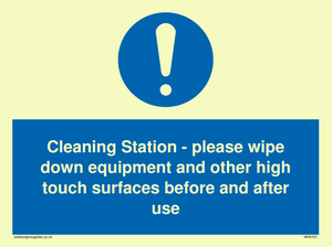 MH6161: Cleaning Station - please wipe down equipment and other high touch surfaces before and after use