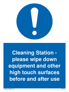 MH6161: Cleaning Station - please wipe down equipment and other high touch surfaces before and after use