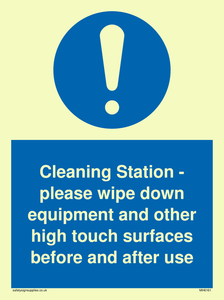 MH6161: Cleaning Station - please wipe down equipment and other high touch surfaces before and after use