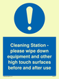 MH6161: Cleaning Station - please wipe down equipment and other high touch surfaces before and after use