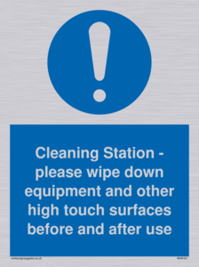 MH6161: Cleaning Station - please wipe down equipment and other high touch surfaces before and after use