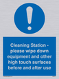 MH6161: Cleaning Station - please wipe down equipment and other high touch surfaces before and after use