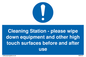 MH6161: Cleaning Station - please wipe down equipment and other high touch surfaces before and after use