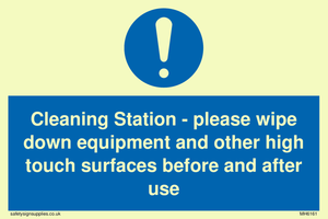MH6161: Cleaning Station - please wipe down equipment and other high touch surfaces before and after use