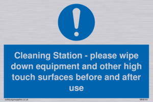 MH6161: Cleaning Station - please wipe down equipment and other high touch surfaces before and after use