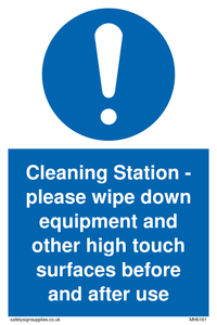 MH6161: Cleaning Station - please wipe down equipment and other high touch surfaces before and after use