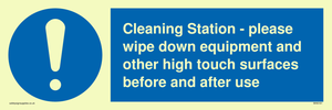 MH6161: Cleaning Station - please wipe down equipment and other high touch surfaces before and after use