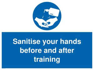 MH6170: Sanitise your hands before and after training