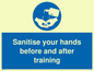 MH6170: Sanitise your hands before and after training