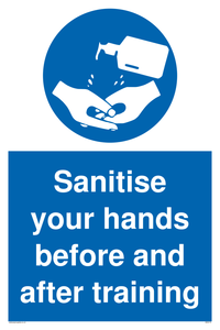 MH6170: Sanitise your hands before and after training