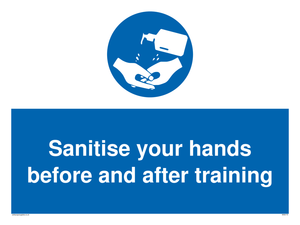 MH6170: Sanitise your hands before and after training