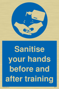 MH6170: Sanitise your hands before and after training