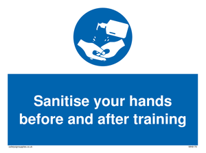 MH6170: Sanitise your hands before and after training