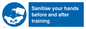 MH6170: Sanitise your hands before and after training