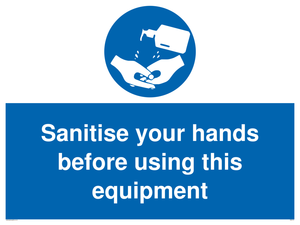 MH6172: Sanitise your hands before using this equipment