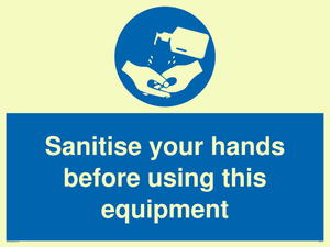 MH6172: Sanitise your hands before using this equipment