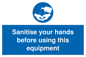 MH6172: Sanitise your hands before using this equipment