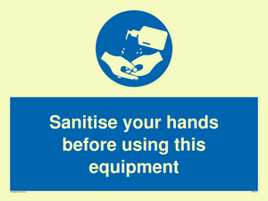 MH6172: Sanitise your hands before using this equipment
