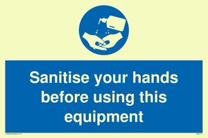 MH6172: Sanitise your hands before using this equipment