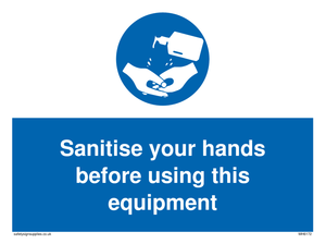 MH6172: Sanitise your hands before using this equipment