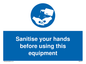 MH6172: Sanitise your hands before using this equipment