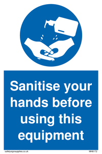 MH6172: Sanitise your hands before using this equipment