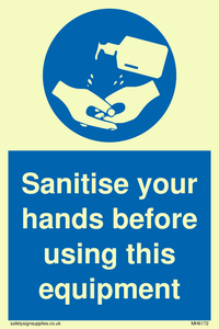 MH6172: Sanitise your hands before using this equipment