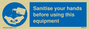 MH6172: Sanitise your hands before using this equipment