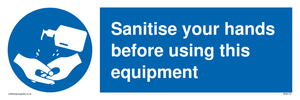 MH6172: Sanitise your hands before using this equipment
