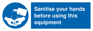 MH6172: Sanitise your hands before using this equipment