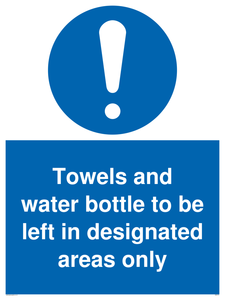MH6173: Towels and water bottle to be left in designated areas only