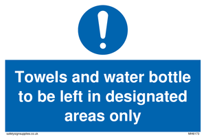 MH6173: Towels and water bottle to be left in designated areas only