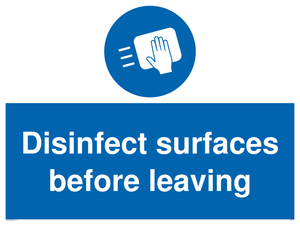 MH6187: Disinfect surfaces before leaving