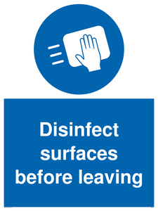 MH6187: Disinfect surfaces before leaving