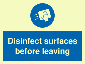 MH6187: Disinfect surfaces before leaving