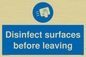 MH6187: Disinfect surfaces before leaving
