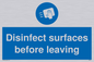 MH6187: Disinfect surfaces before leaving