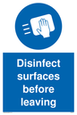 MH6187: Disinfect surfaces before leaving