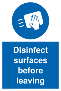 MH6187: Disinfect surfaces before leaving