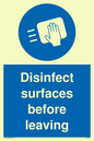 MH6187: Disinfect surfaces before leaving