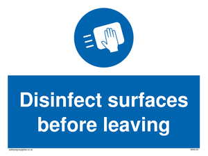 MH6187: Disinfect surfaces before leaving