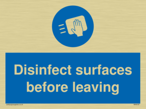 MH6187: Disinfect surfaces before leaving