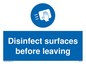 MH6187: Disinfect surfaces before leaving