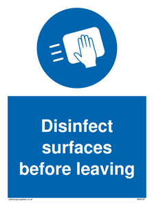 MH6187: Disinfect surfaces before leaving
