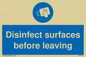 MH6187: Disinfect surfaces before leaving