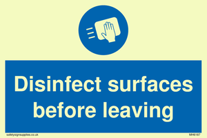 MH6187: Disinfect surfaces before leaving