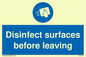 MH6187: Disinfect surfaces before leaving