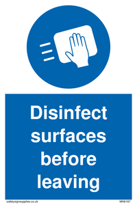 MH6187: Disinfect surfaces before leaving