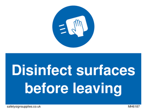 MH6187: Disinfect surfaces before leaving