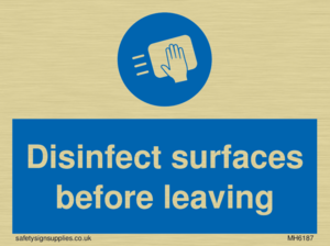 MH6187: Disinfect surfaces before leaving
